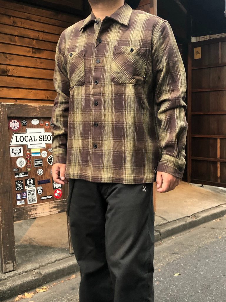 BLUCO(ブルコ) OL-047HEAVY NEL SHIRTS ombre check 